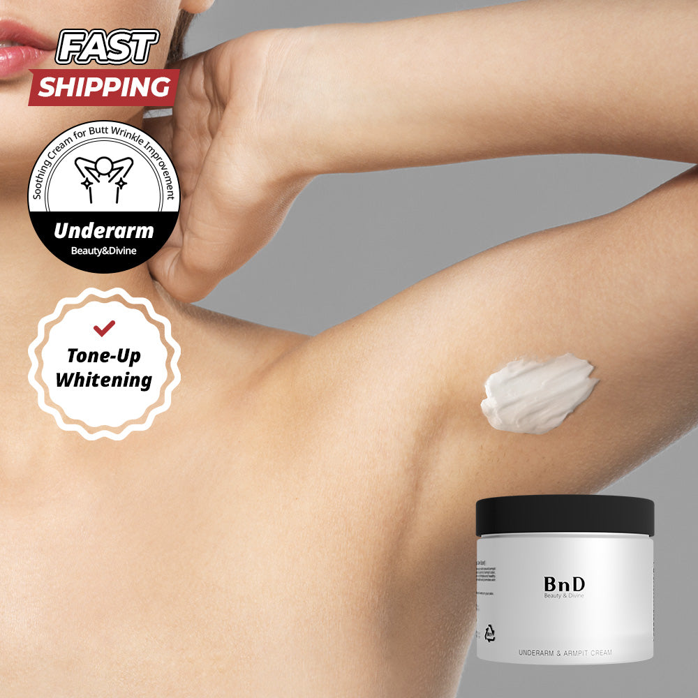 Model applying BnD Underarm Armpit Cream